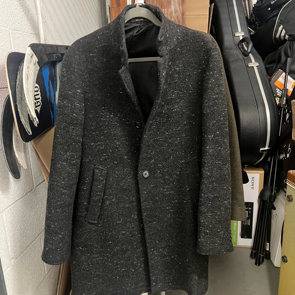 Club Monaco Gray Car Coat Wool Blend